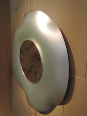 Undulating Colored Glass Mirror by Italian Artist Ghiro
