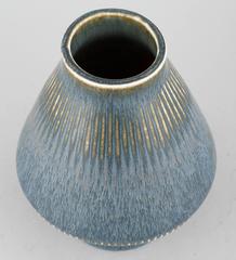Vase en grès à glaçure bleue de Carl-Harry Stalhane, vers 1950