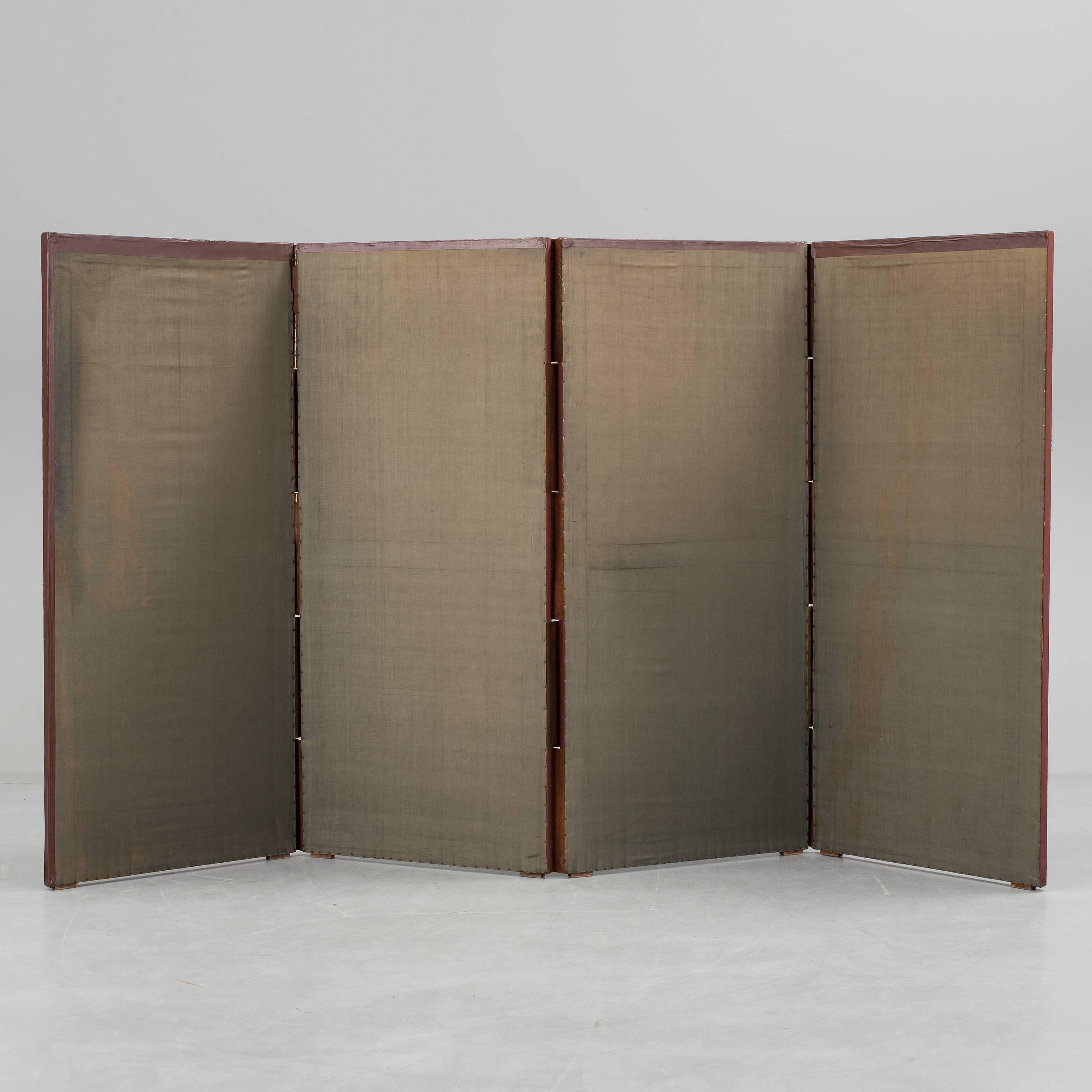 19th Century Four Sheets Screen in Cordoba Leather, Spain, circa 1800 For Sale 1