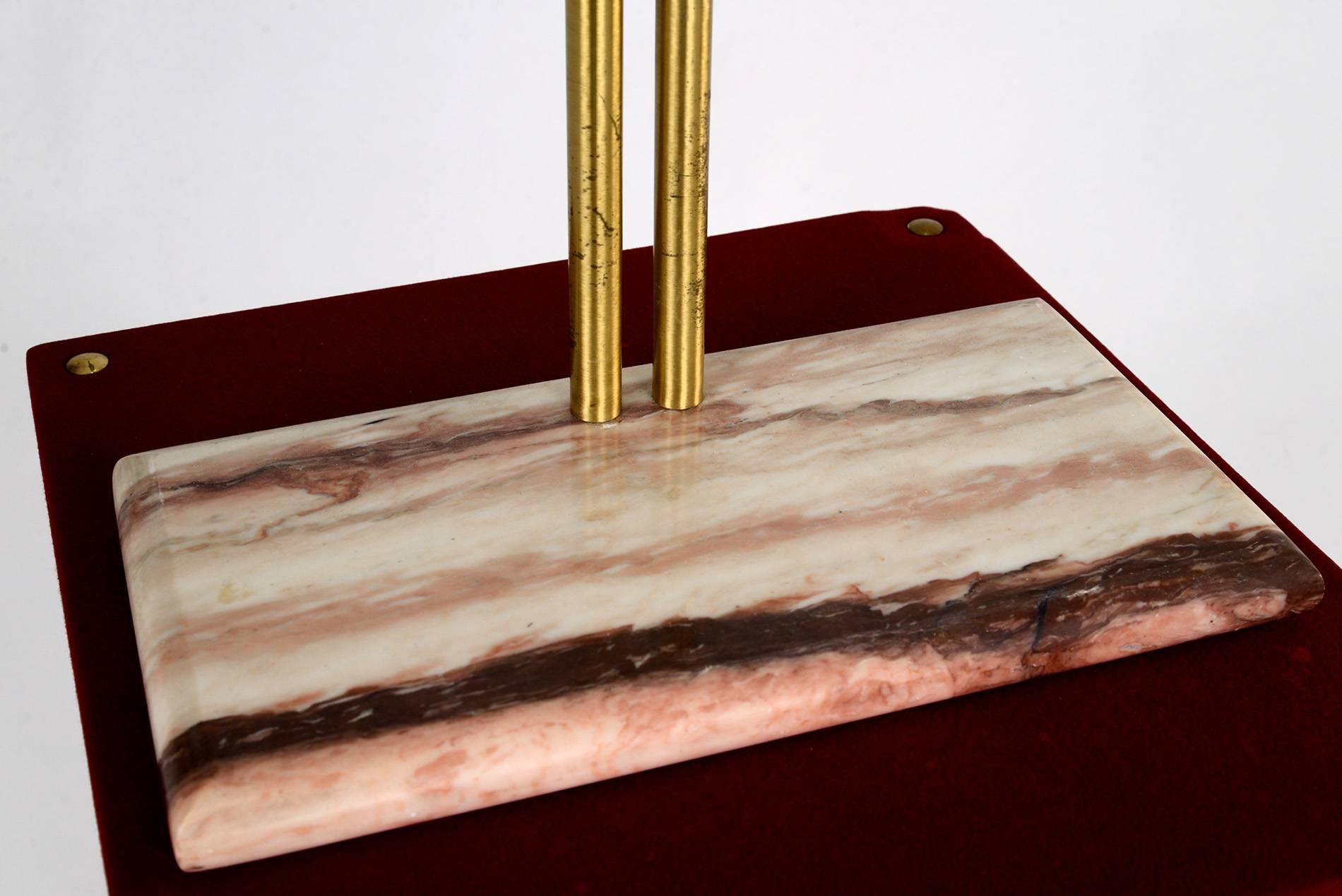 Mid-Century Modern Large Table Mirror in Marble and Brass, Italy, 1960s