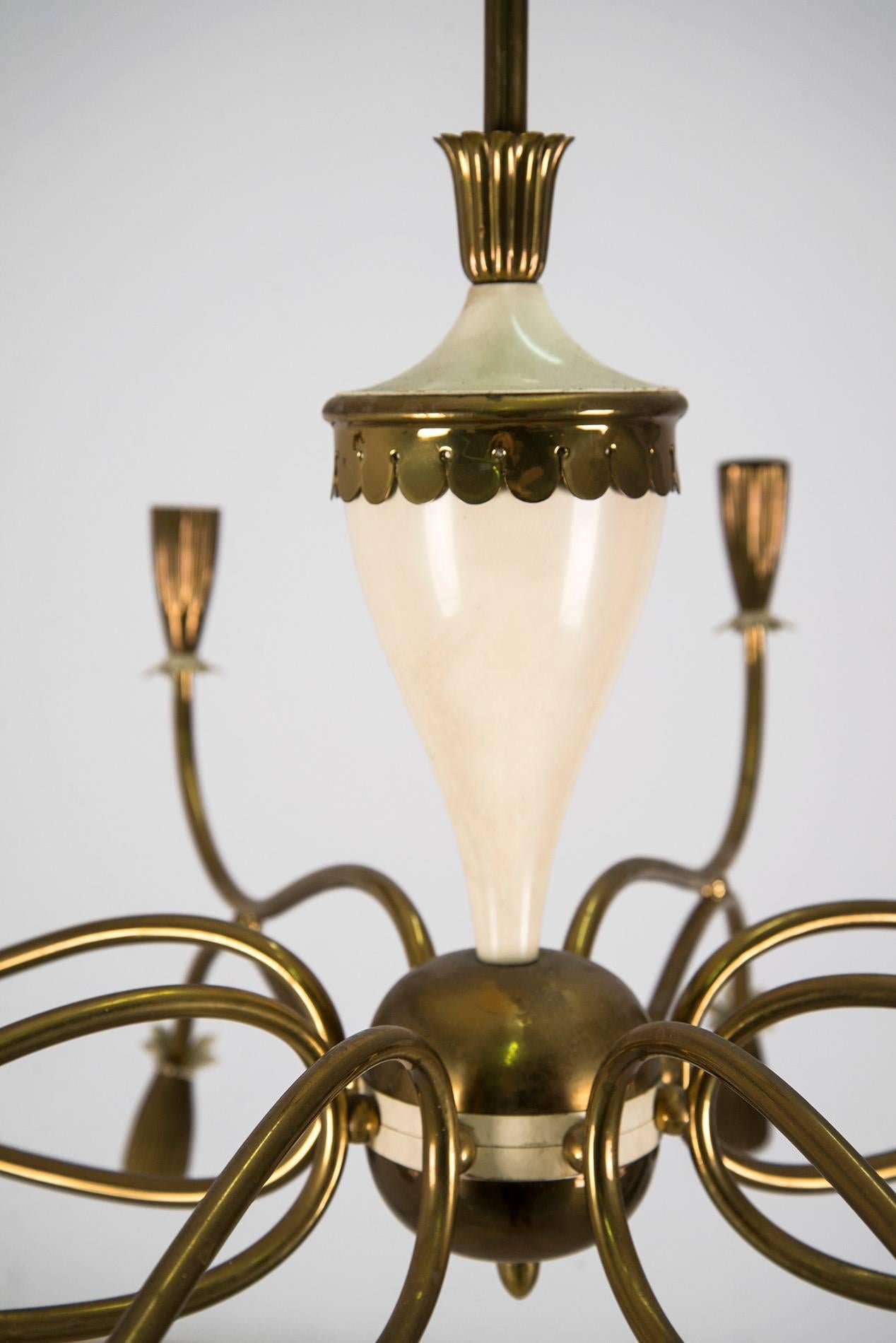 Mid-20th Century Large 1950s Sixteen-Light Chandelier in the Style of Paolo Buffa