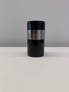 Black and metal cylindrical storage box, Gabriella Crespi, 1970s