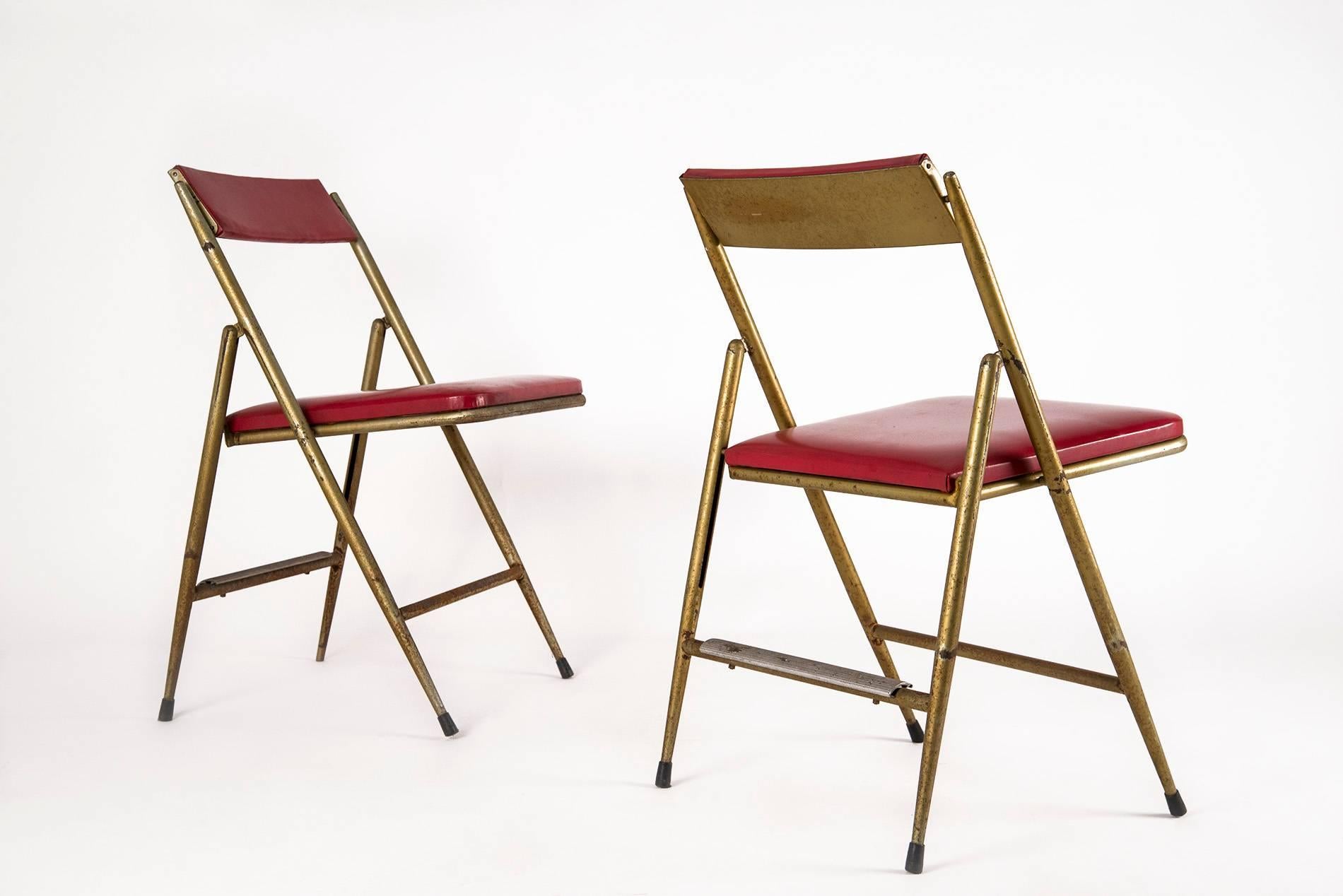 Italian Pair of Folding Chairs by Gio Ponti for Cagliani e Marazza, 1950s