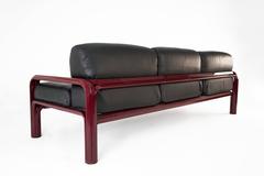 Three-Seat Leather Sofa by Gae Aulenti for Knoll, 1976