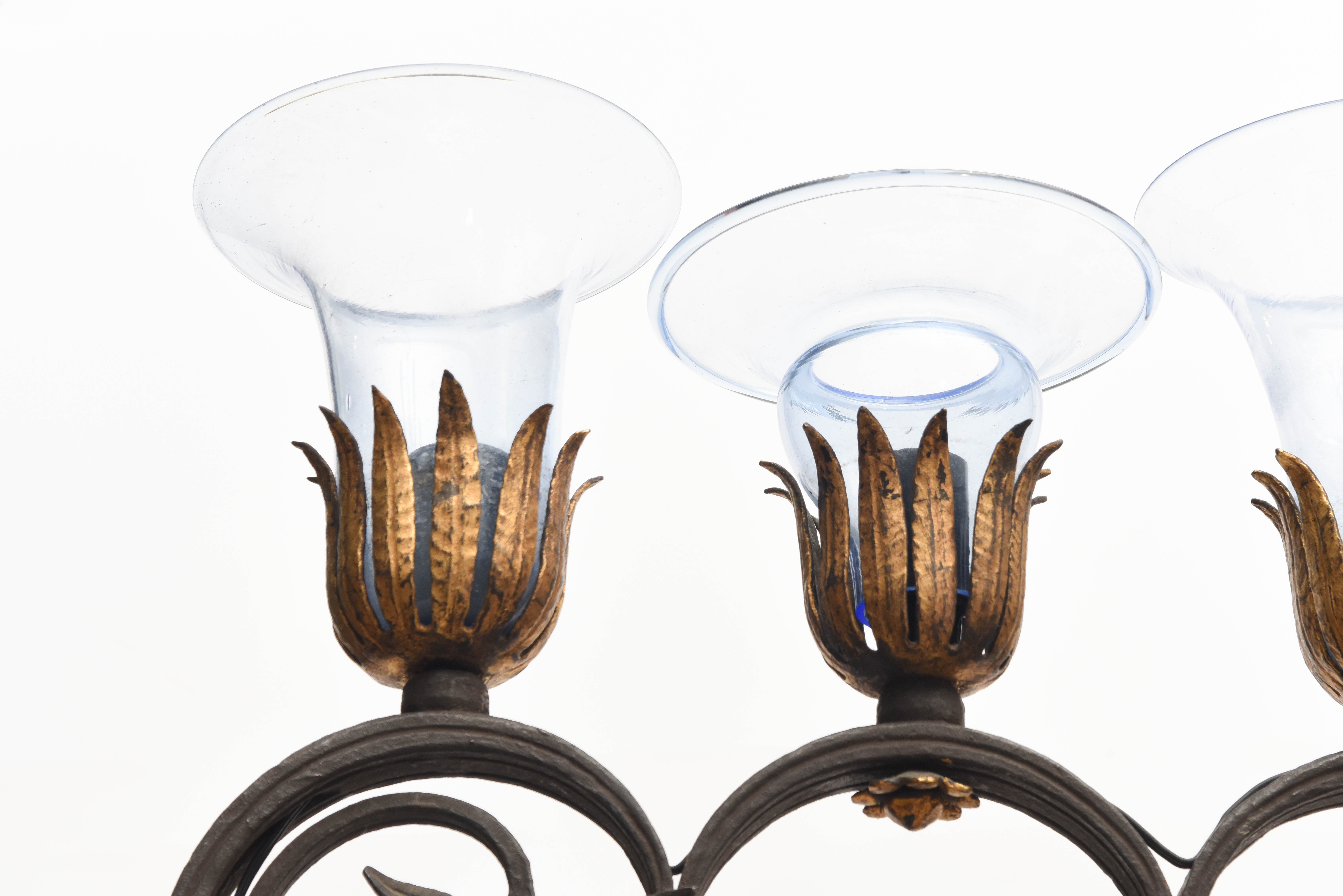 Carlo Rizzarda Wrought Iron and Murano Glass Italian Floor Lamp, 1925s 1
