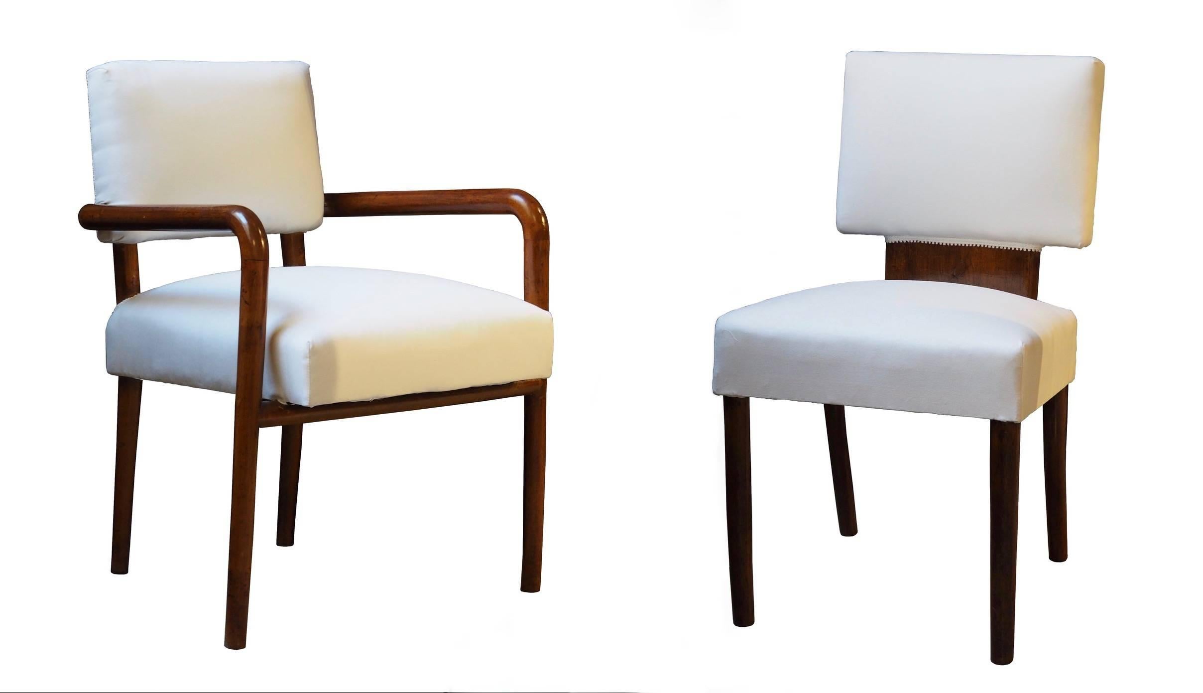 Gino Levi Montalcini Set of Four Chairs and Four Armchairs, 1938 1