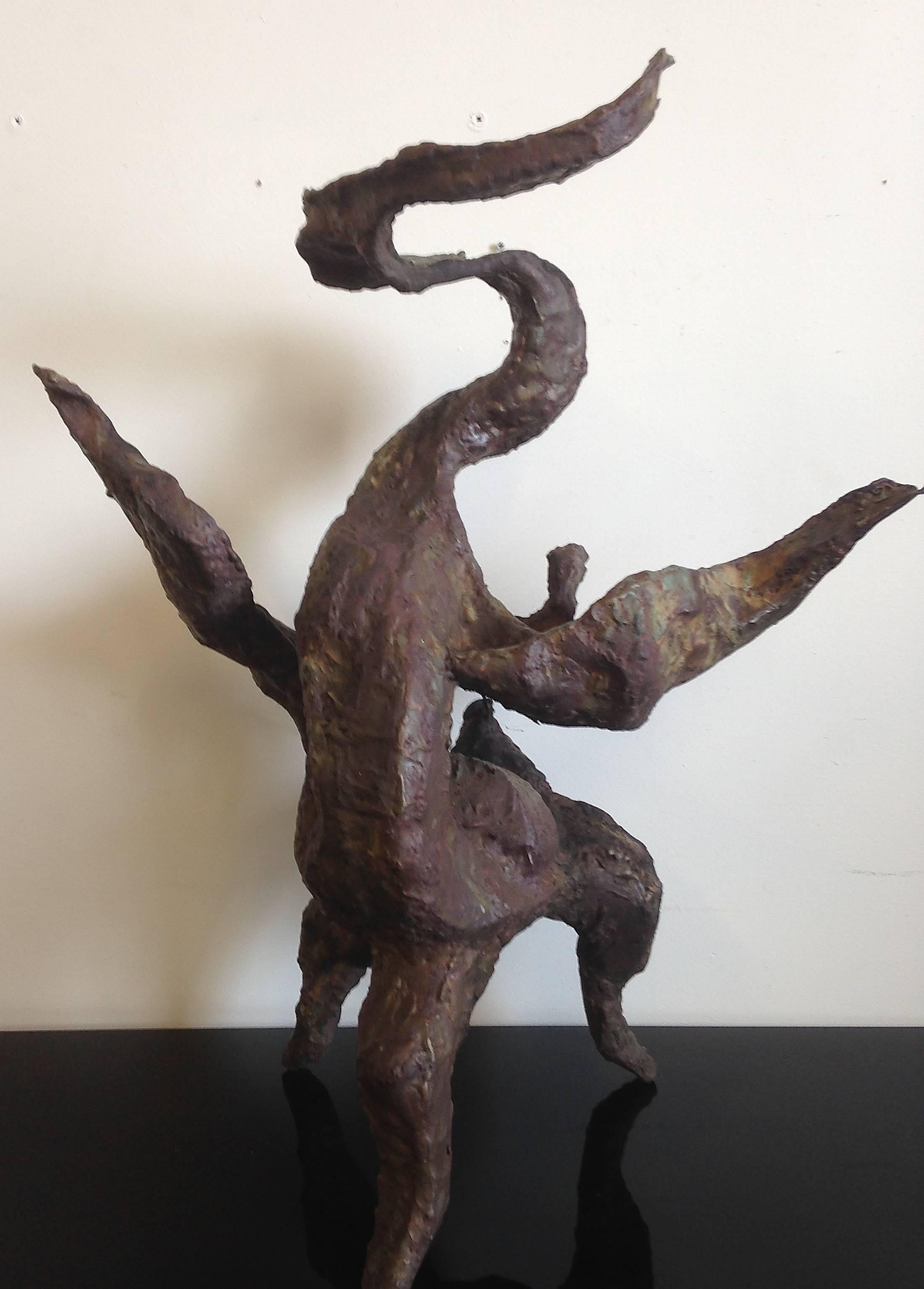 American John Rood Abstract Brutalist 1960s Midcentury Bronze Sculpture For Sale
