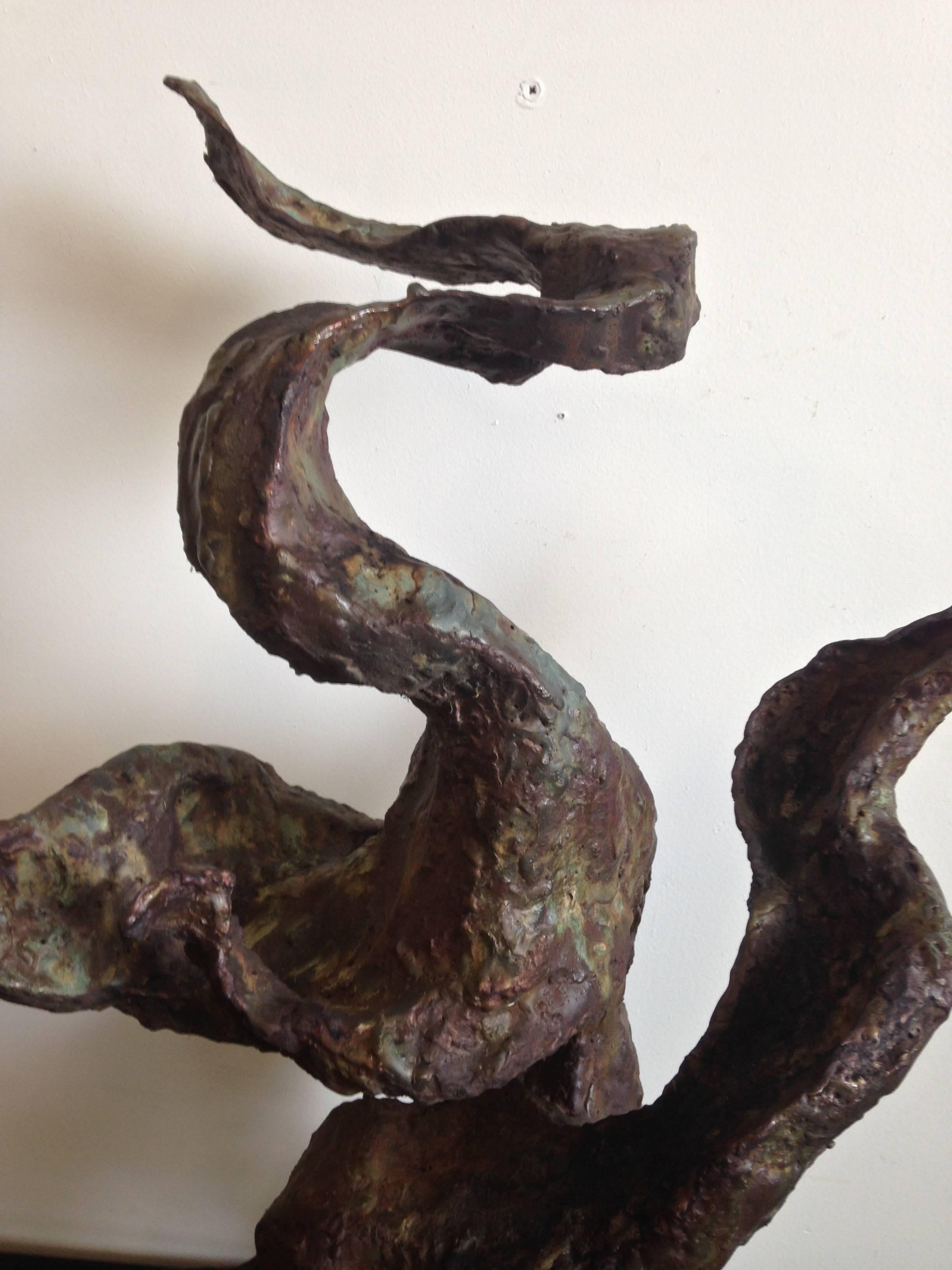 Metalwork John Rood Abstract Brutalist 1960s Midcentury Bronze Sculpture For Sale