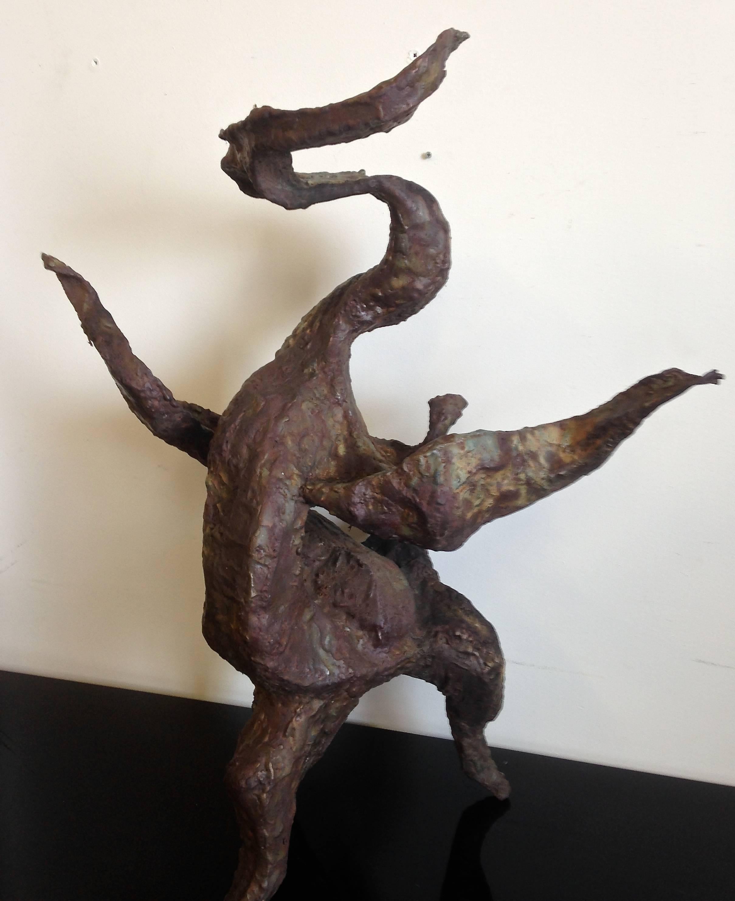John Rood Abstract Brutalist 1960s Midcentury Bronze Sculpture In Excellent Condition For Sale In Minneapolis, MN