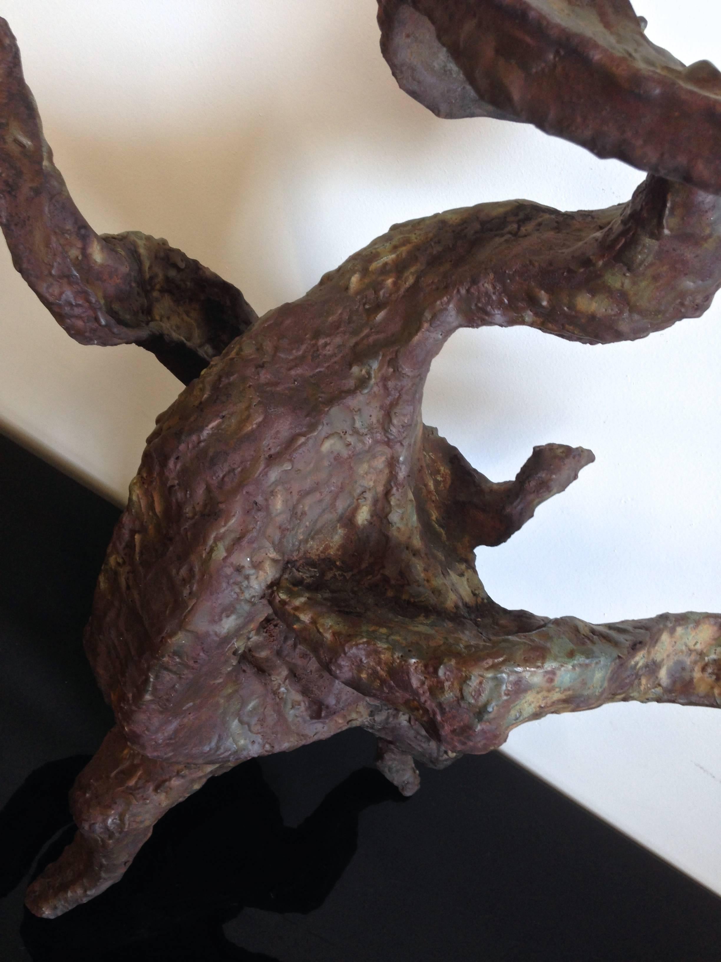 John Rood Abstract Brutalist 1960s Midcentury Bronze Sculpture For Sale 1