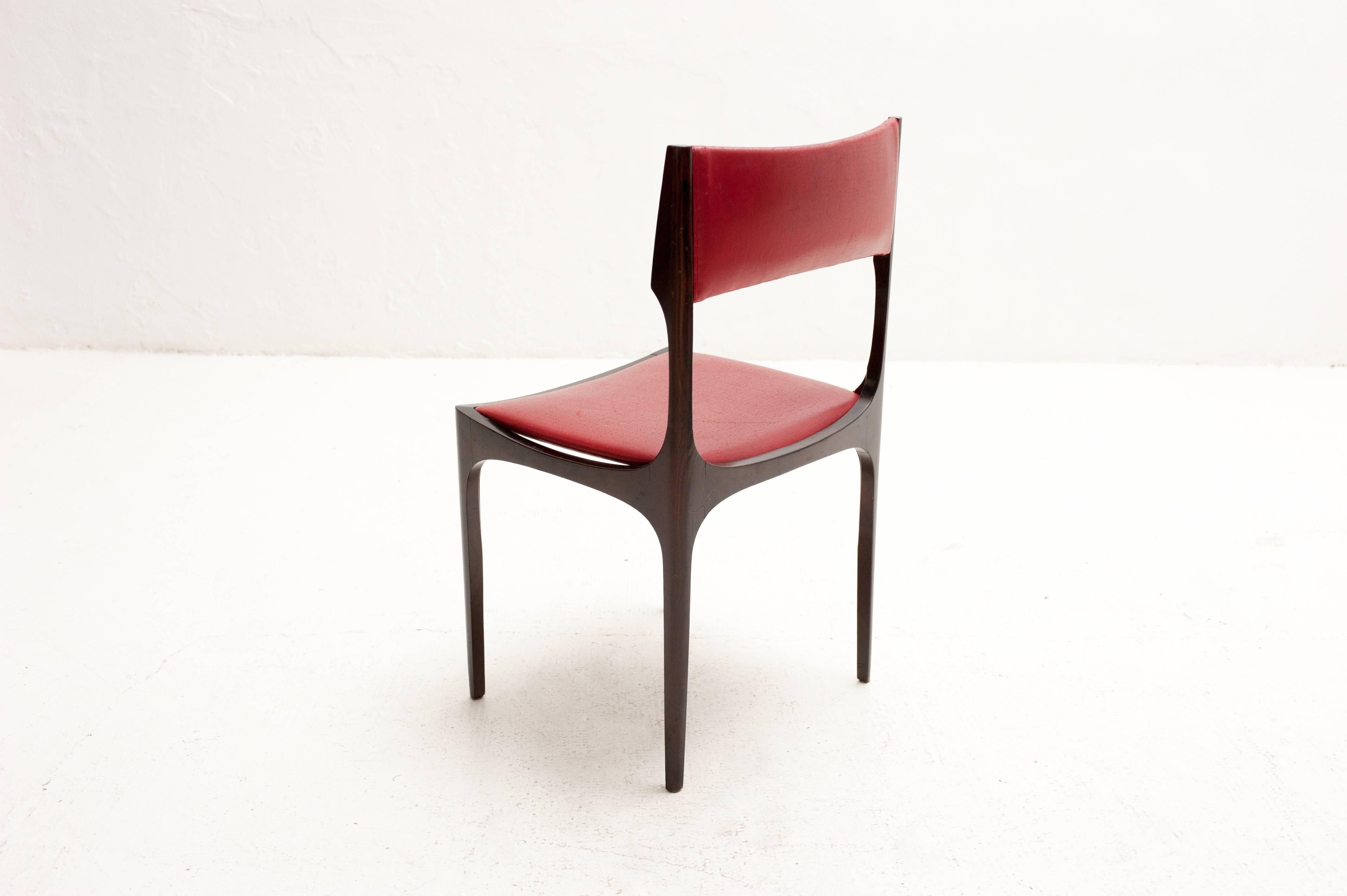 Set of Six Chairs Beatrice, Giuseppe Gibelli, 1963 In Good Condition For Sale In Milan, IT