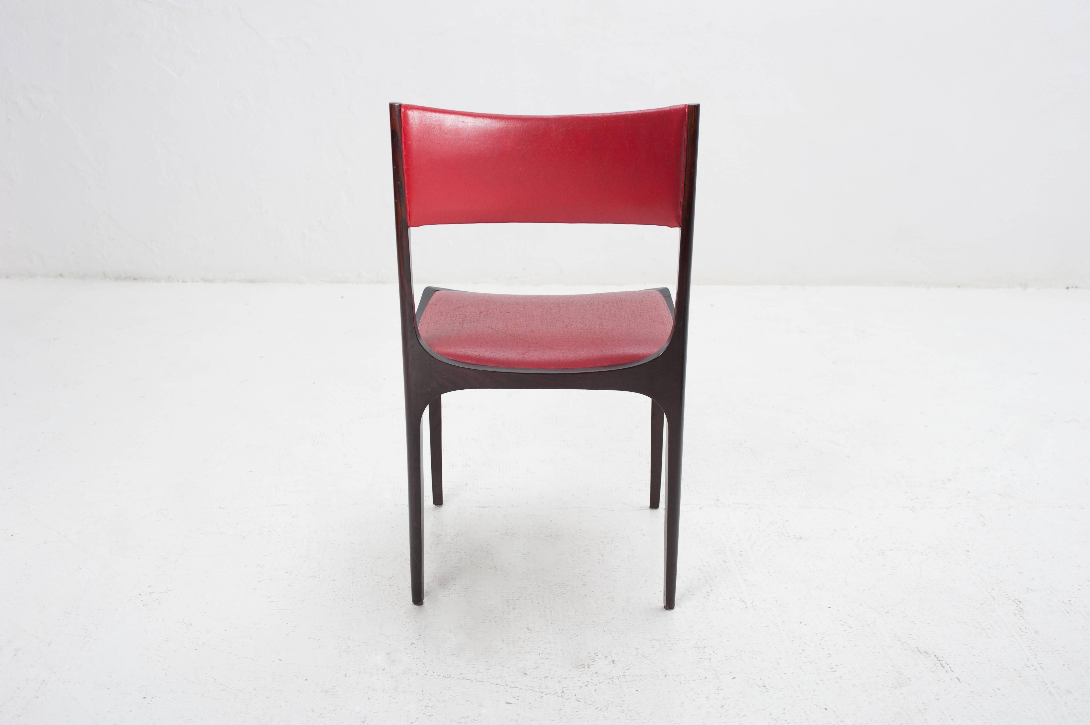 Mid-20th Century Set of Six Chairs Beatrice, Giuseppe Gibelli, 1963 For Sale