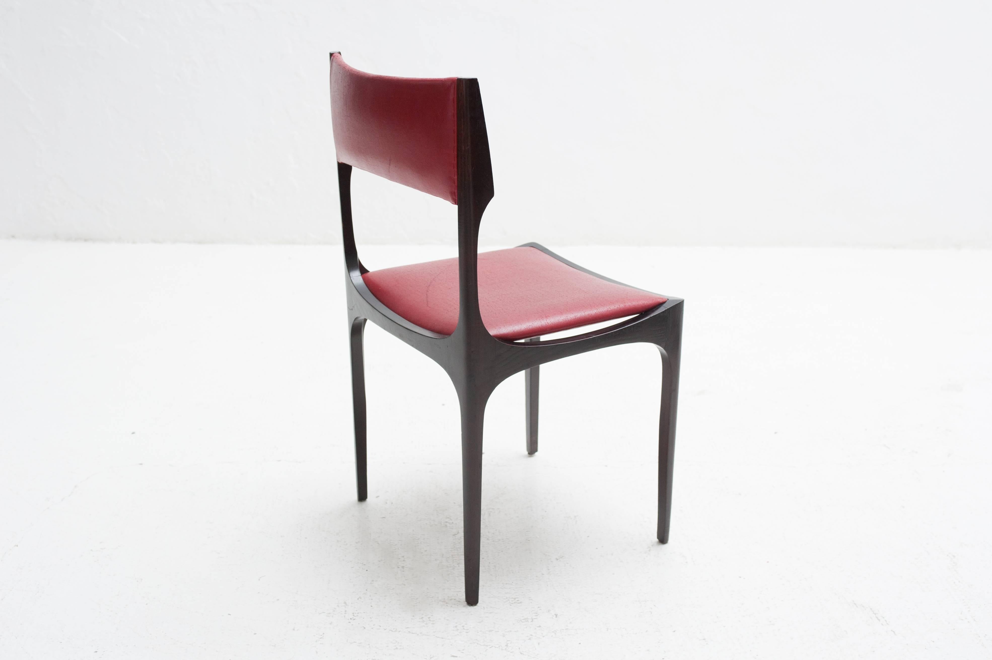 Set of Six Chairs Beatrice, Giuseppe Gibelli, 1963 For Sale 1