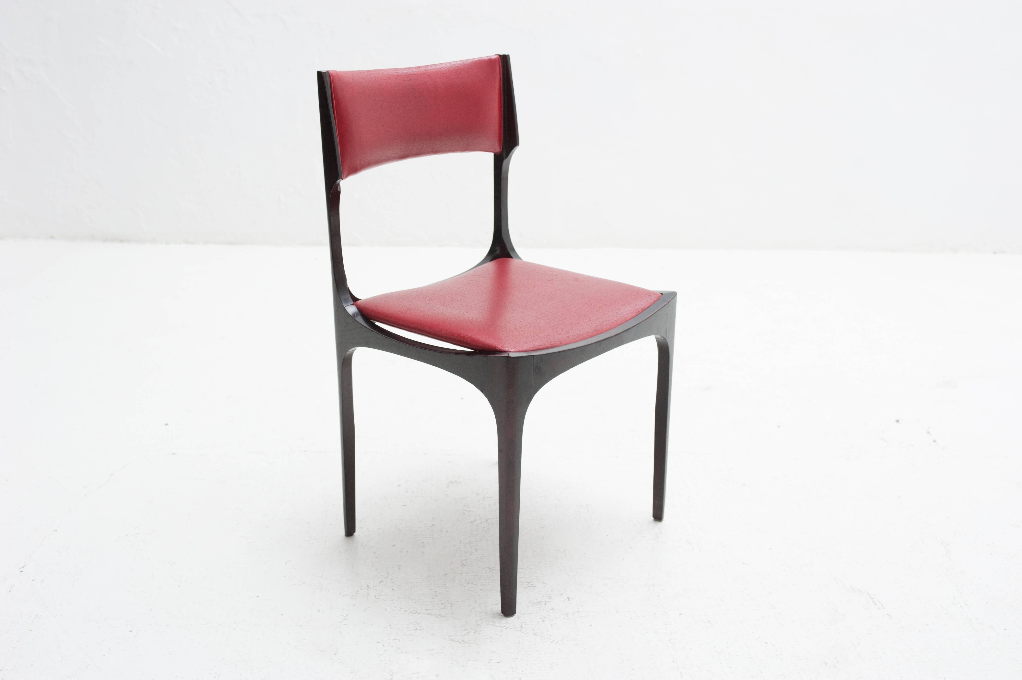 Set of Six Chairs Beatrice, Giuseppe Gibelli, 1963 For Sale 3