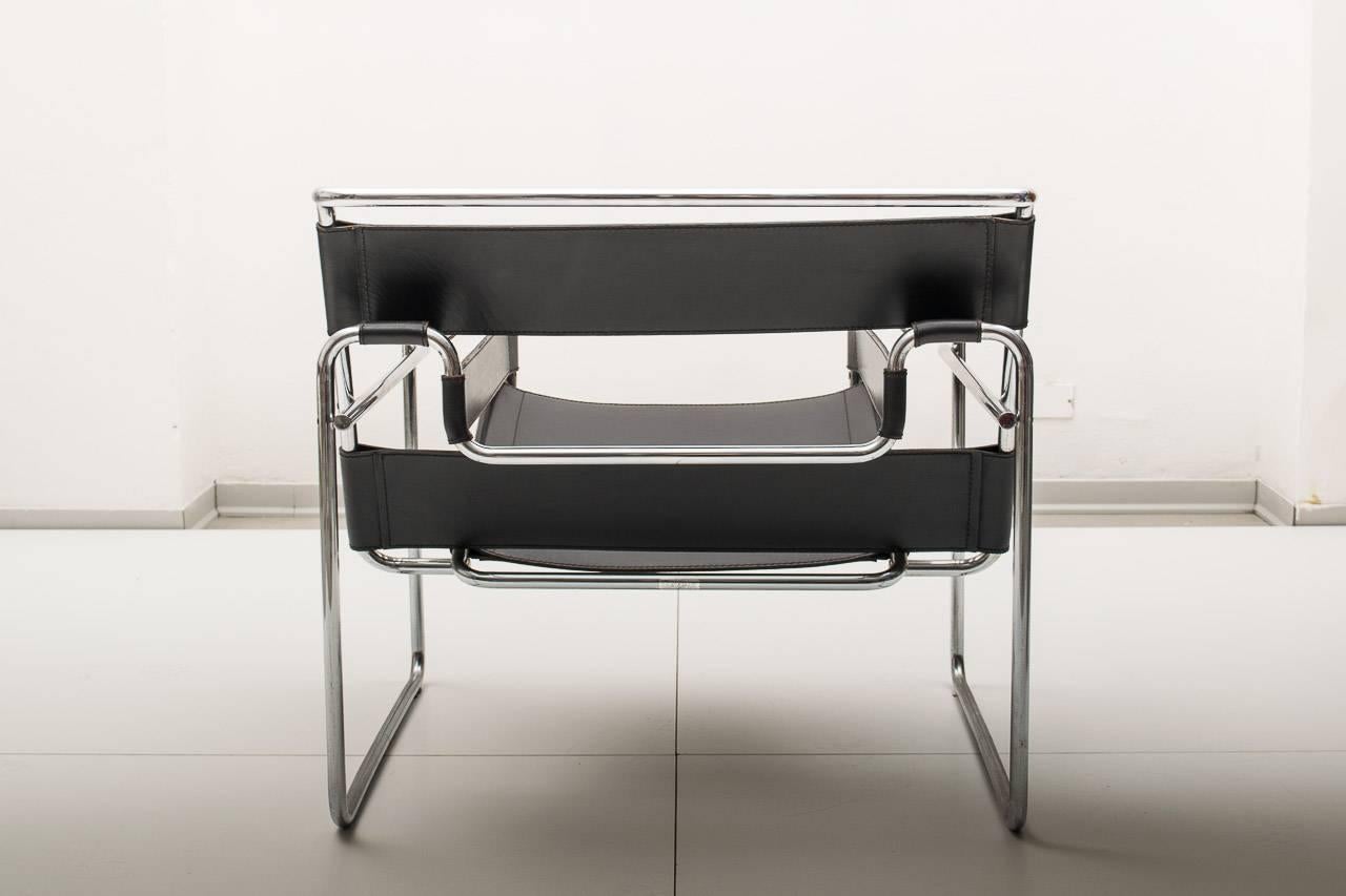 Italian Pair of Armchairs Wassily by Marcel Breuer for Gavina