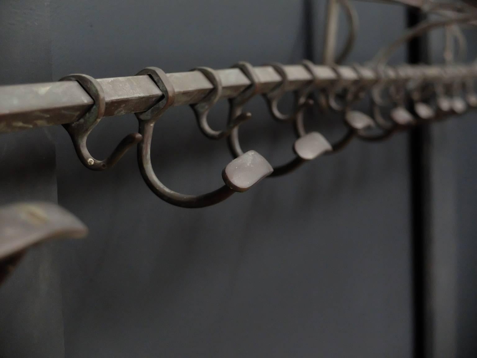 A large brass hat and coat rack.

Fabulous color,

French, circa 1900.