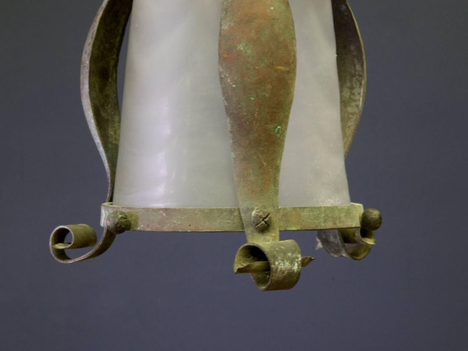 British Small Art Nouveau Lantern