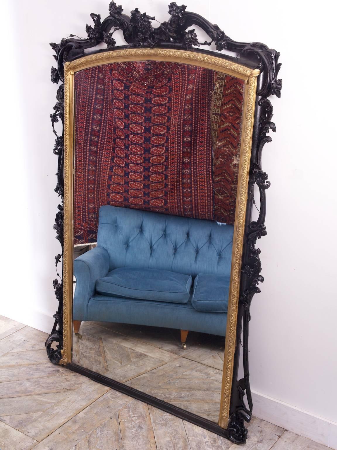 19th Century Large Overmantel Mirror