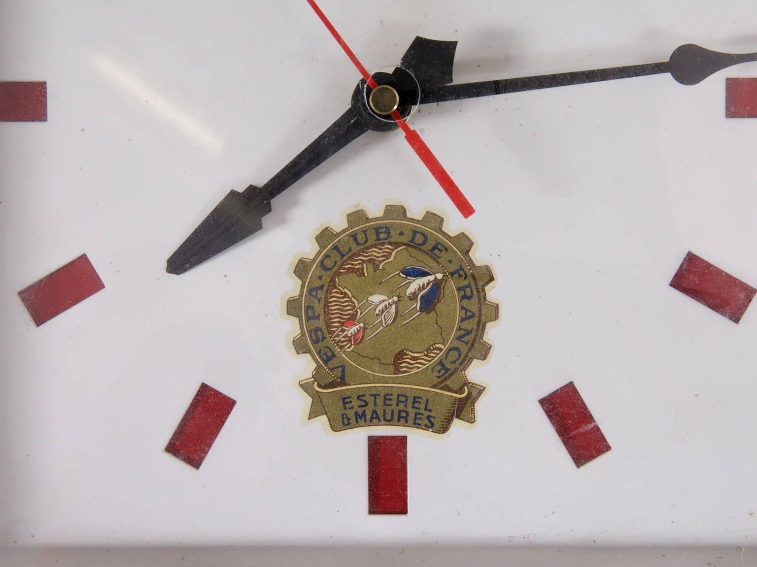 Mid-Century Modern French Vespa Club Clock