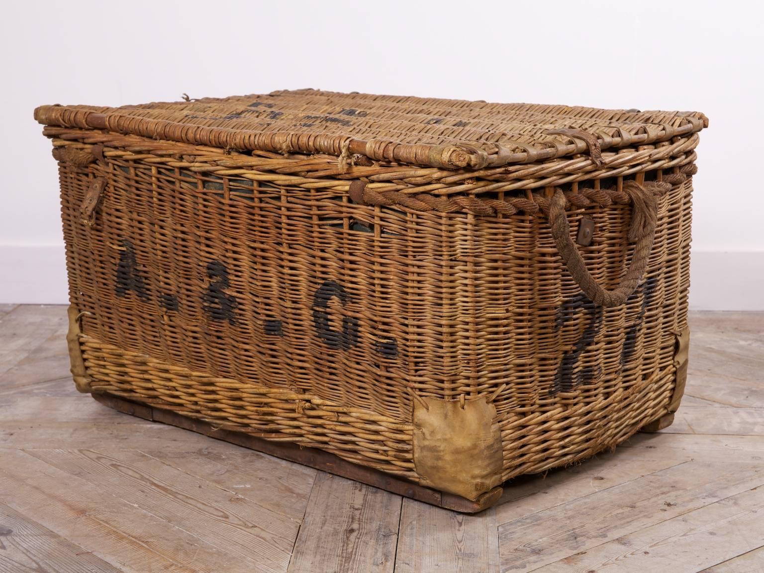 Art Deco Wicker Laundry Basket