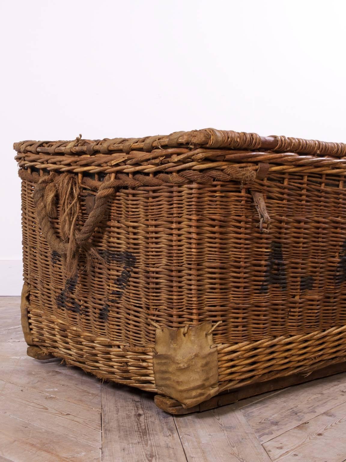 British Wicker Laundry Basket