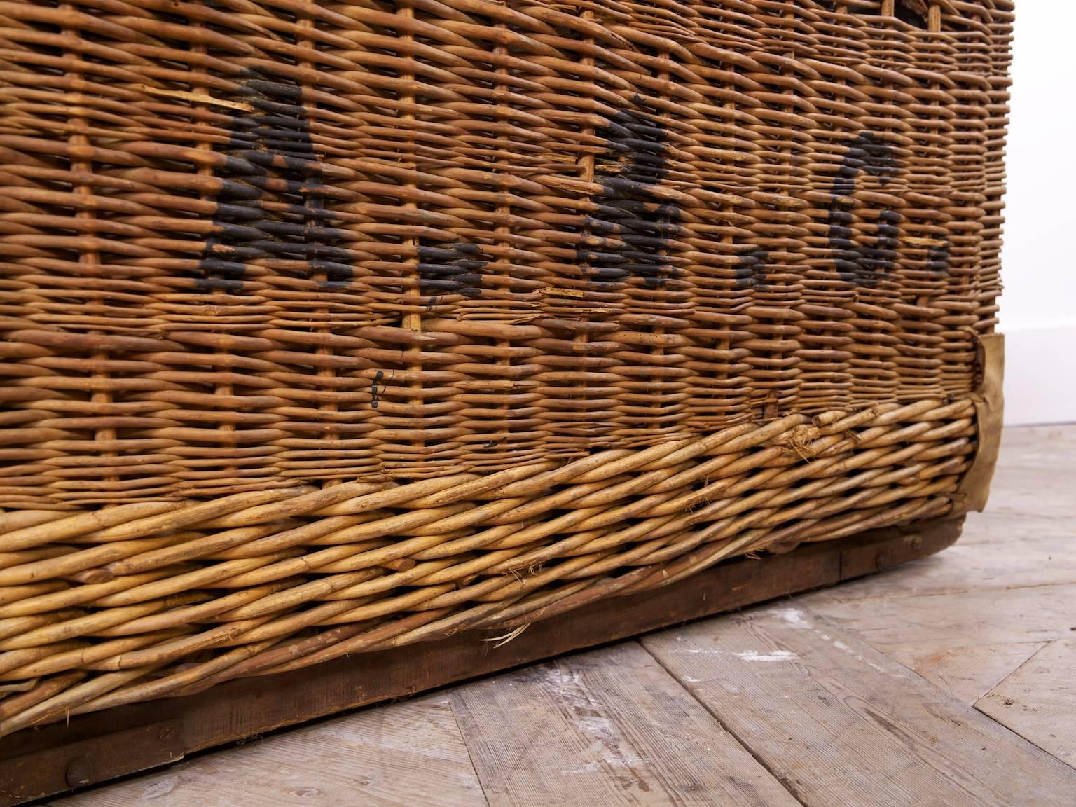 Early 20th Century Wicker Laundry Basket