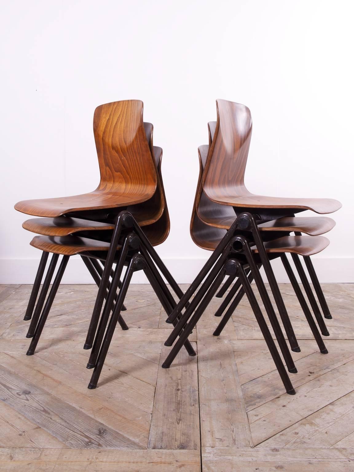 German Hairpin Stacking Chairs For Sale