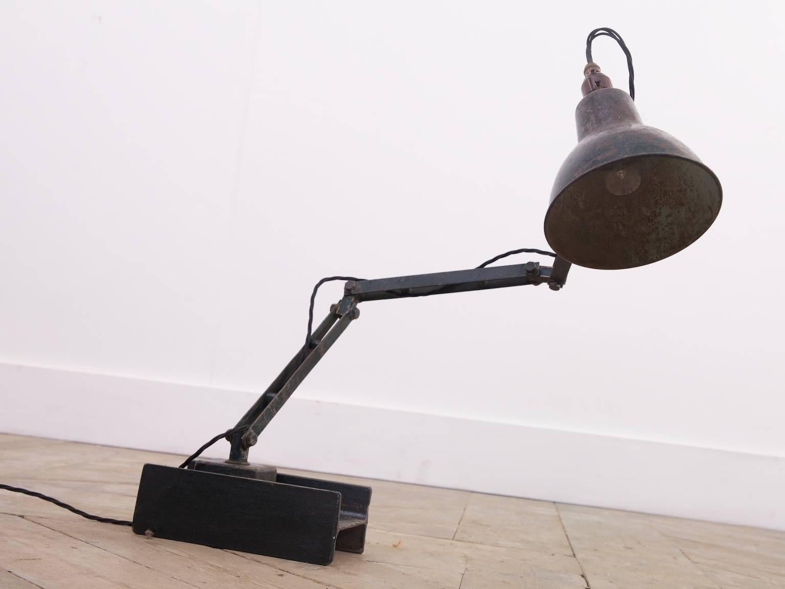 British Articulated Industrial Lamp For Sale