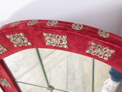 Cut-Glass Velvet Wall Mirror