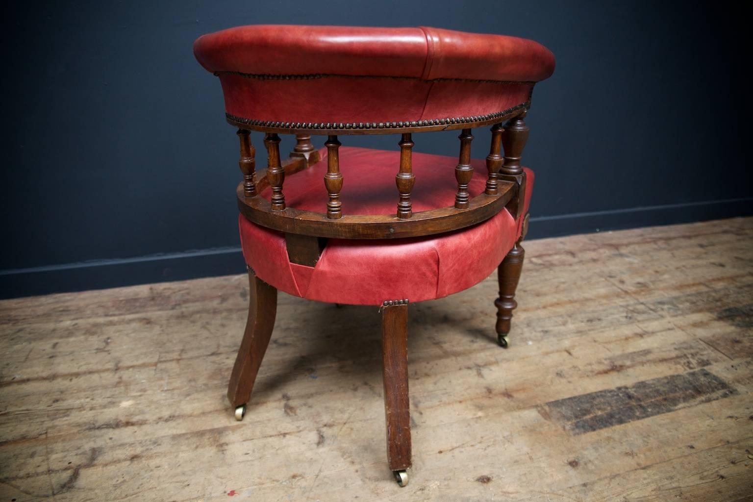 Red Leather Desk Chair 1