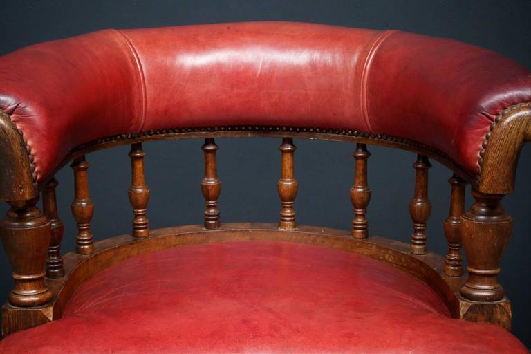 Red Leather Desk Chair at 1stDibs