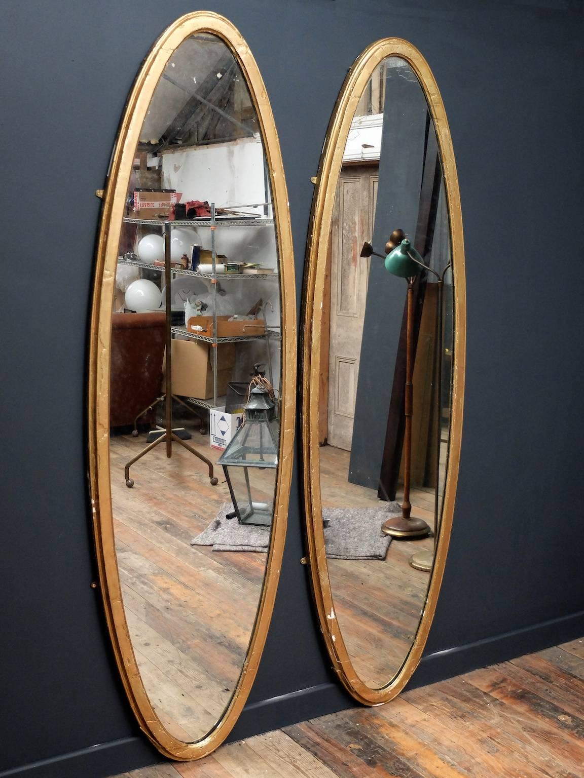 Large Oval Mirrors In Fair Condition In Llandudno, Conwy