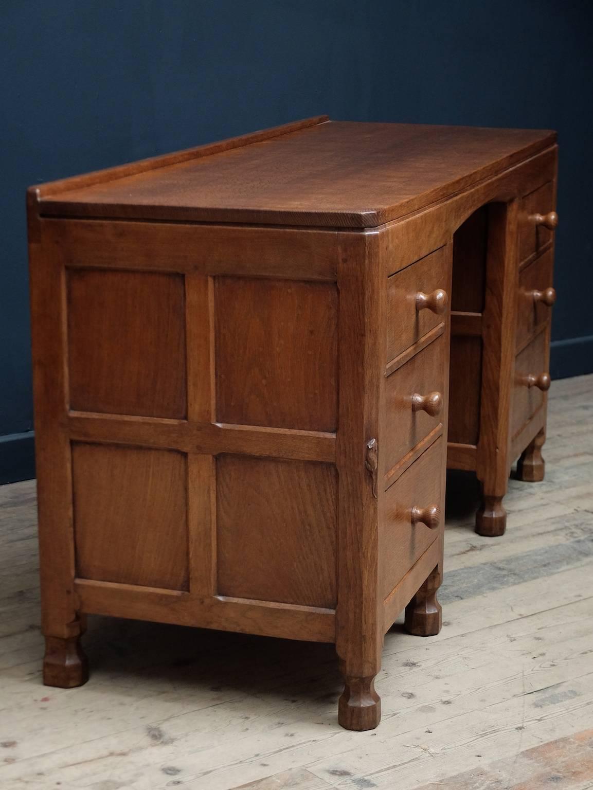 Arts and Crafts Mouseman Kneehole Desk
