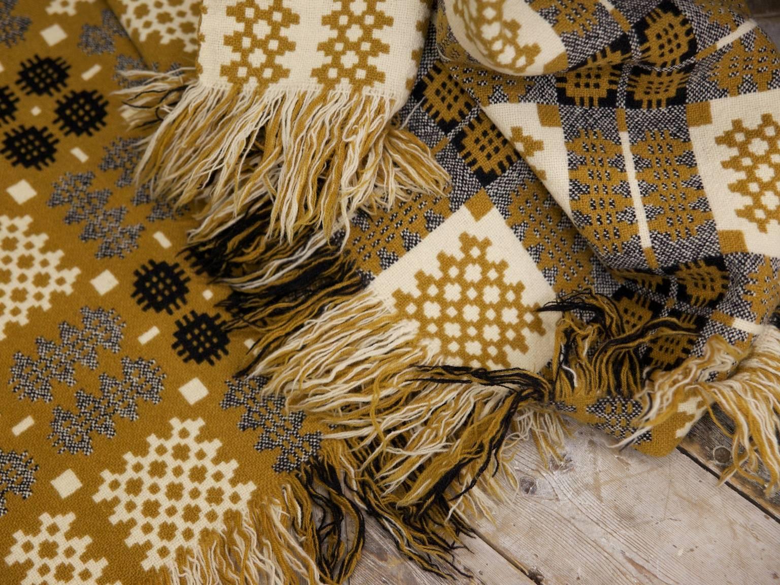 Gold and Black Welsh Blanket 1