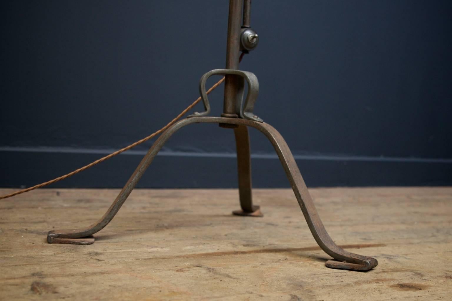 Wrought Iron Floor Lamp by Daniel Yelin In Good Condition In Llandudno, Conwy