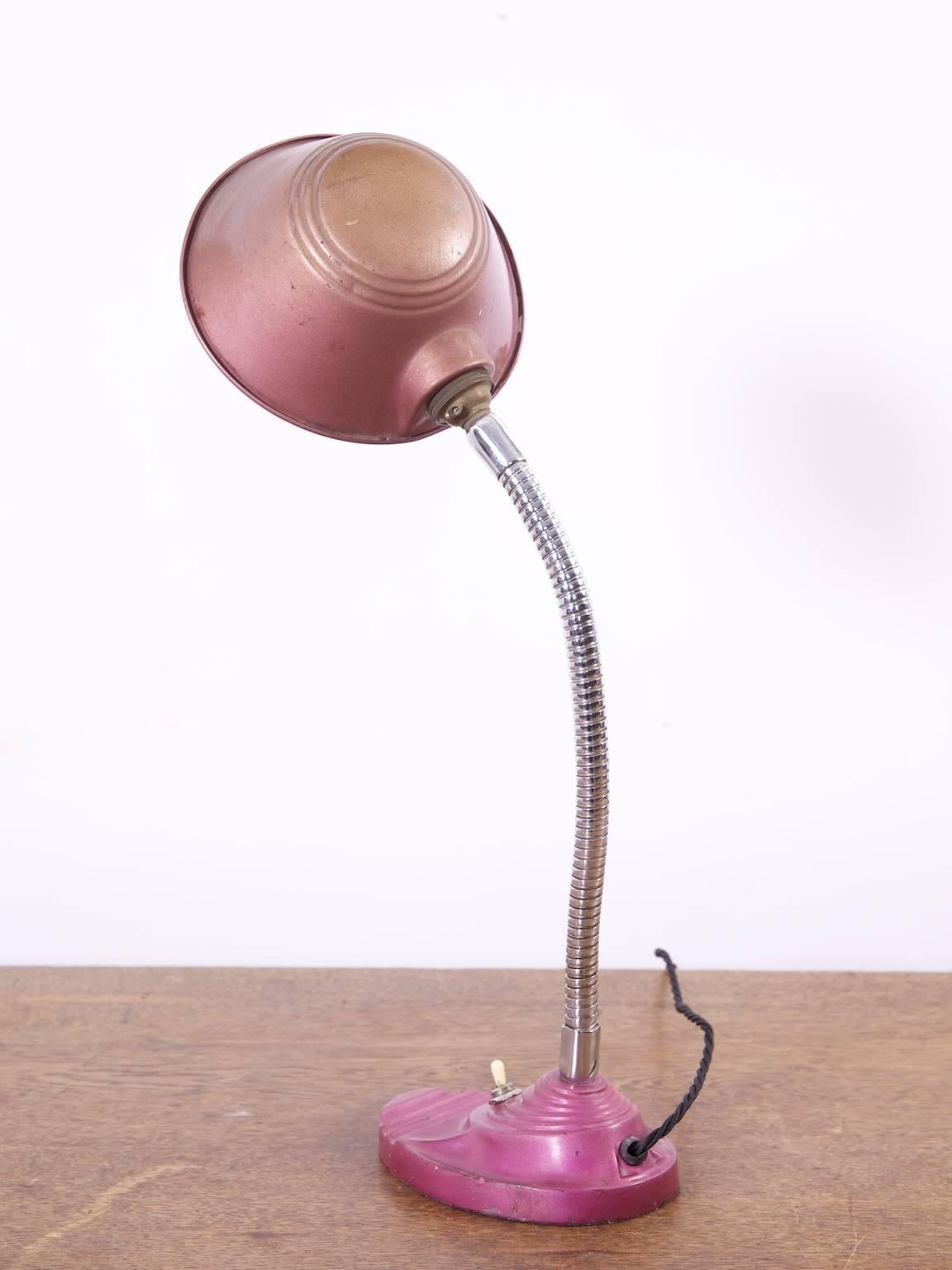 Pink Desk Lamp In Good Condition In Llandudno, Conwy