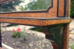Antique Aesthetic Movement Amboyna Gilt and Ebonized Hanging Shelves