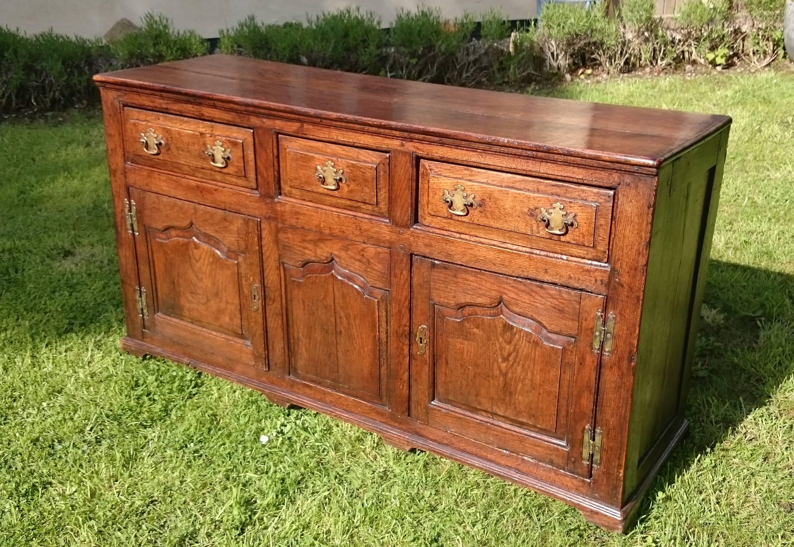British 18th Century Dresser with Cupboards and Drawers
