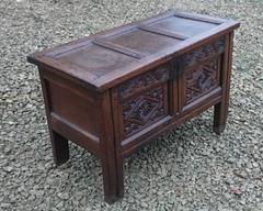 Antique circa 1700 Oak Blanket Box Coffer