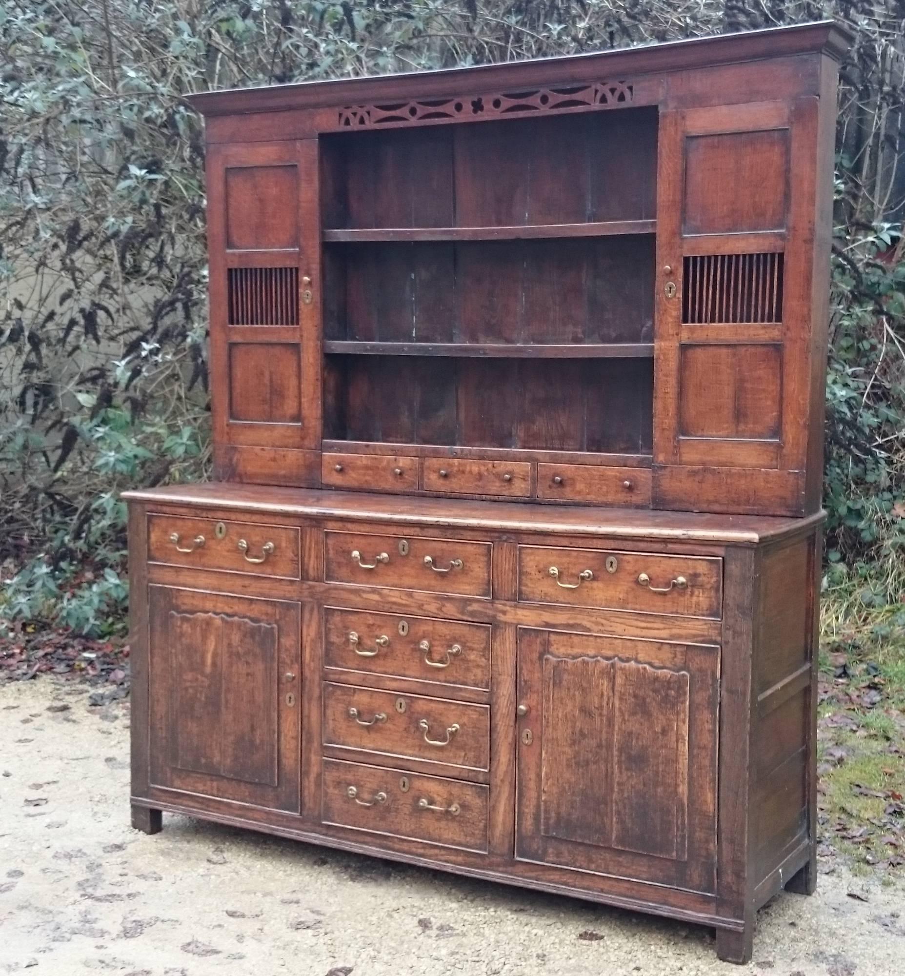 George II Period Mid-18th Century Antique Oak Dresser 1