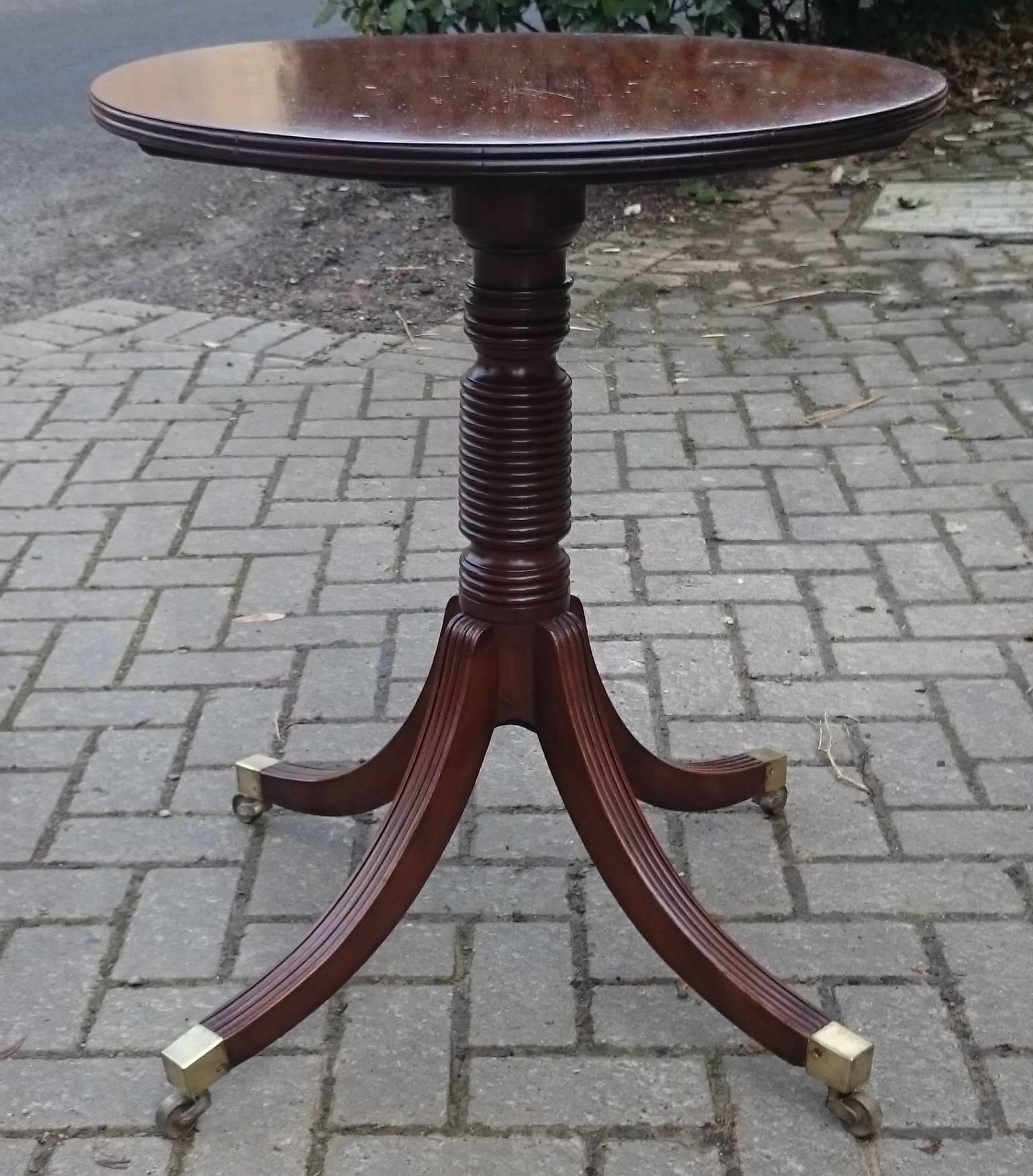 Antique George III Period Mahogany Four-Leg Wine Table Lamp Table Tea Table 3