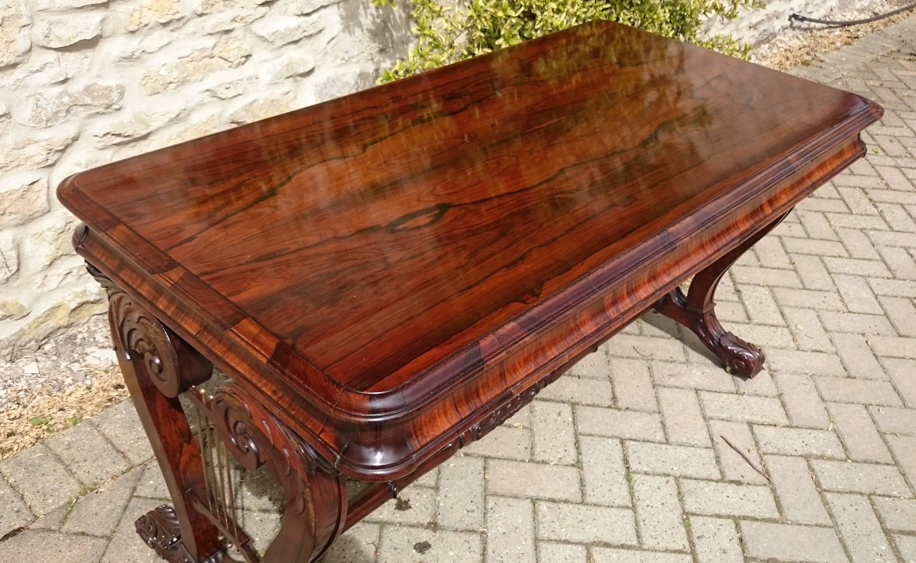 19th Century Regency Rosewood Library Table or Sofa Table of Exceptional Quality 1