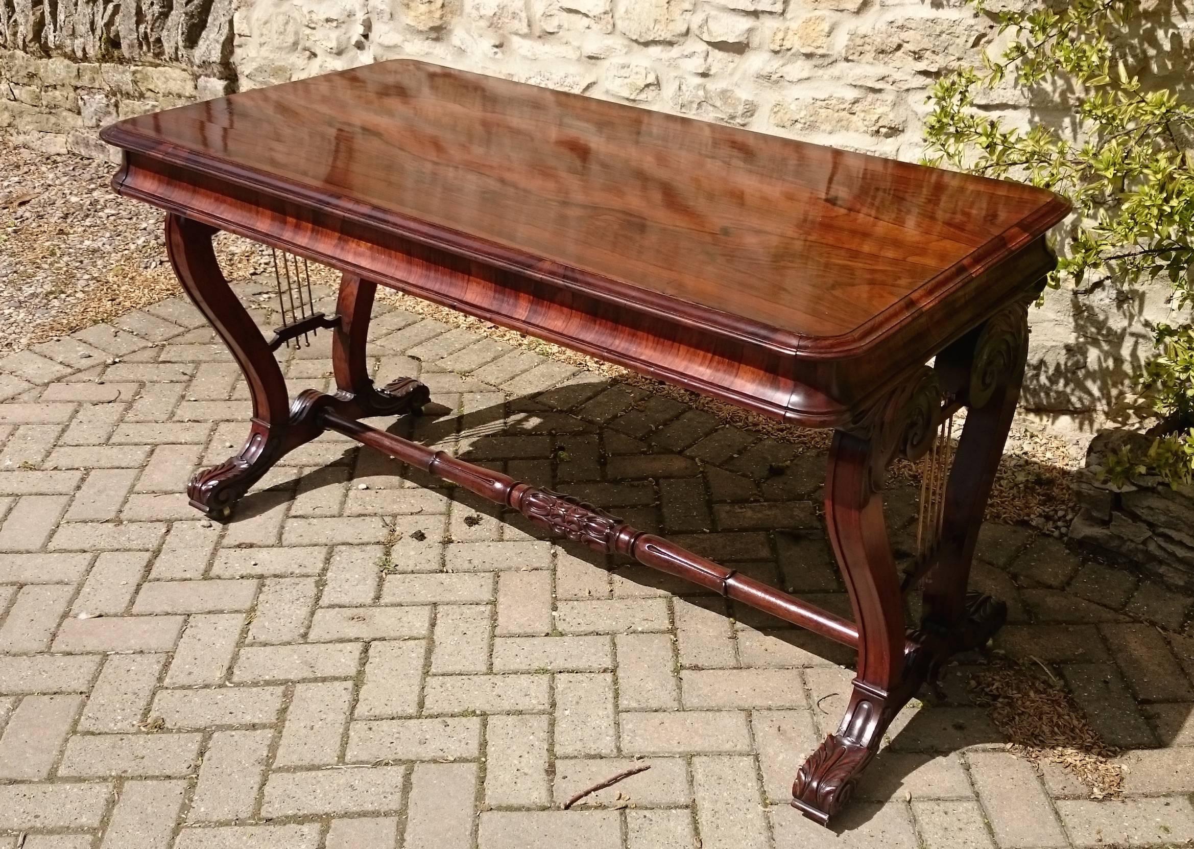 British 19th Century Regency Rosewood Library Table or Sofa Table of Exceptional Quality