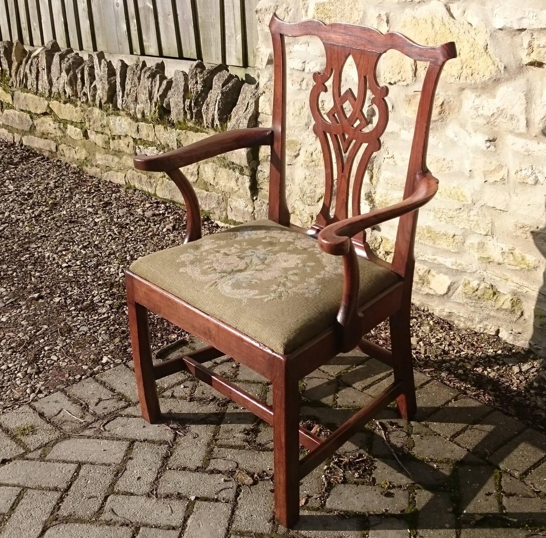 18th Century and Earlier 18th Century George III Period Antique Armchair