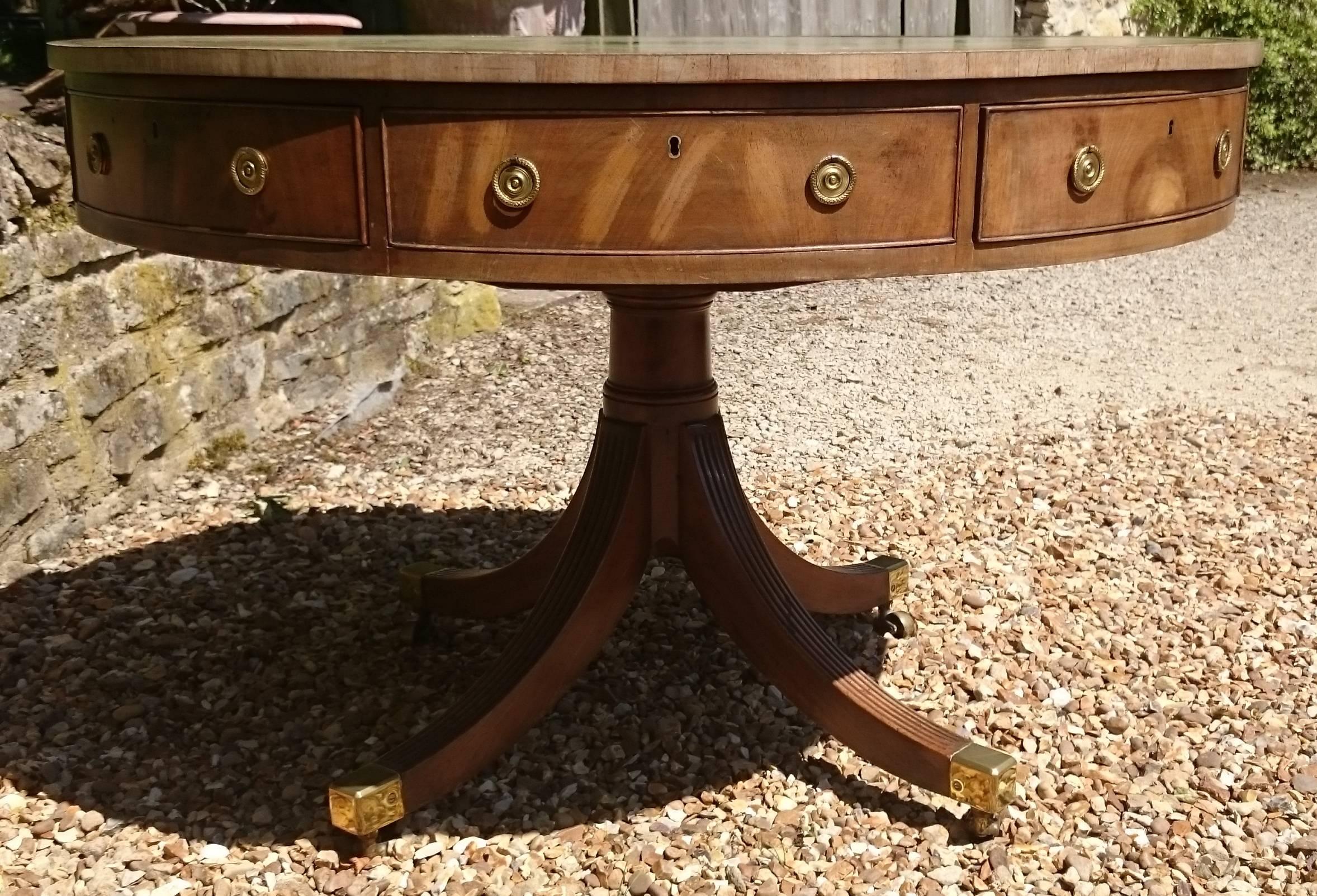 18th Century George III Period Mahogany 'Drum' Library Table In Excellent Condition In Gloucestershire, GB