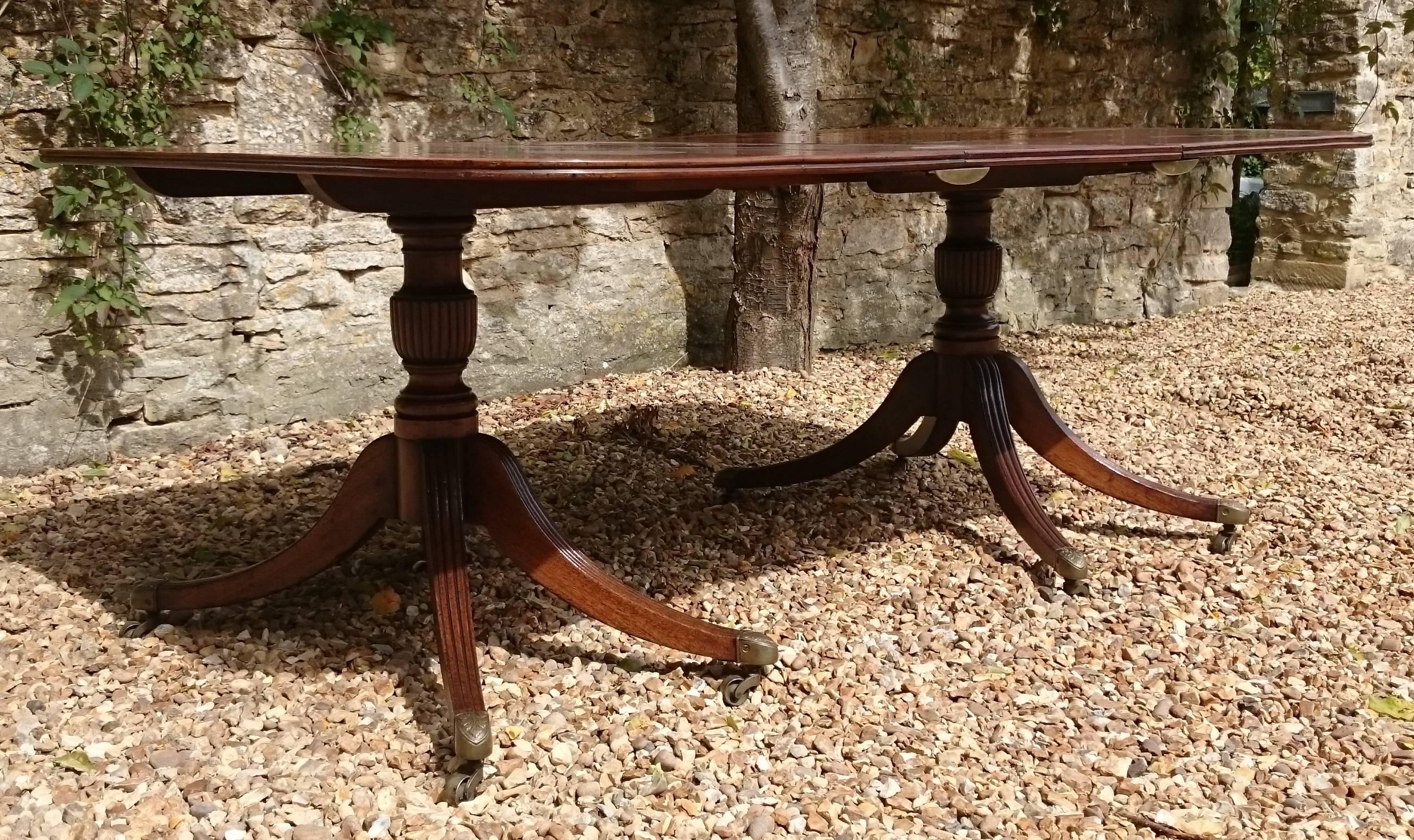 Top Quality George III 18th Century Mahogany Twin Pedestal Antique Dining Table 1