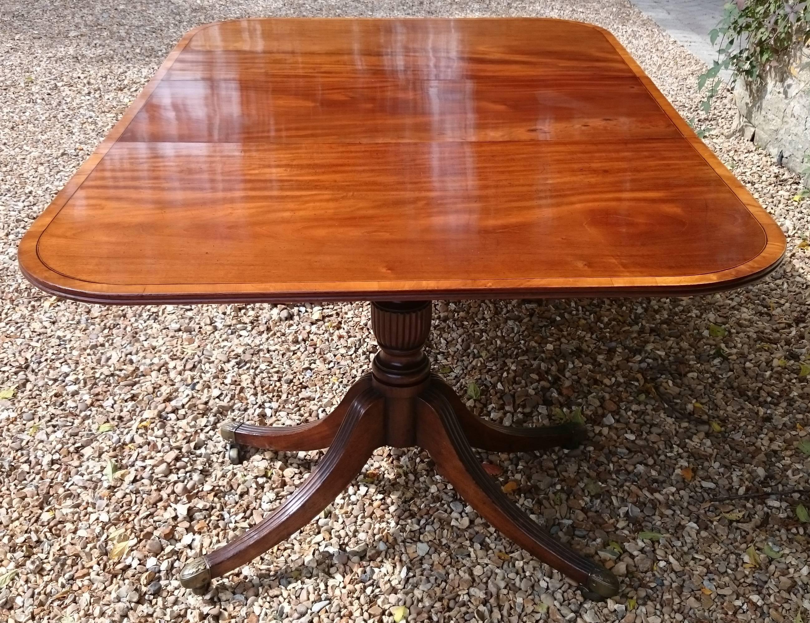 18th Century and Earlier Top Quality George III 18th Century Mahogany Twin Pedestal Antique Dining Table