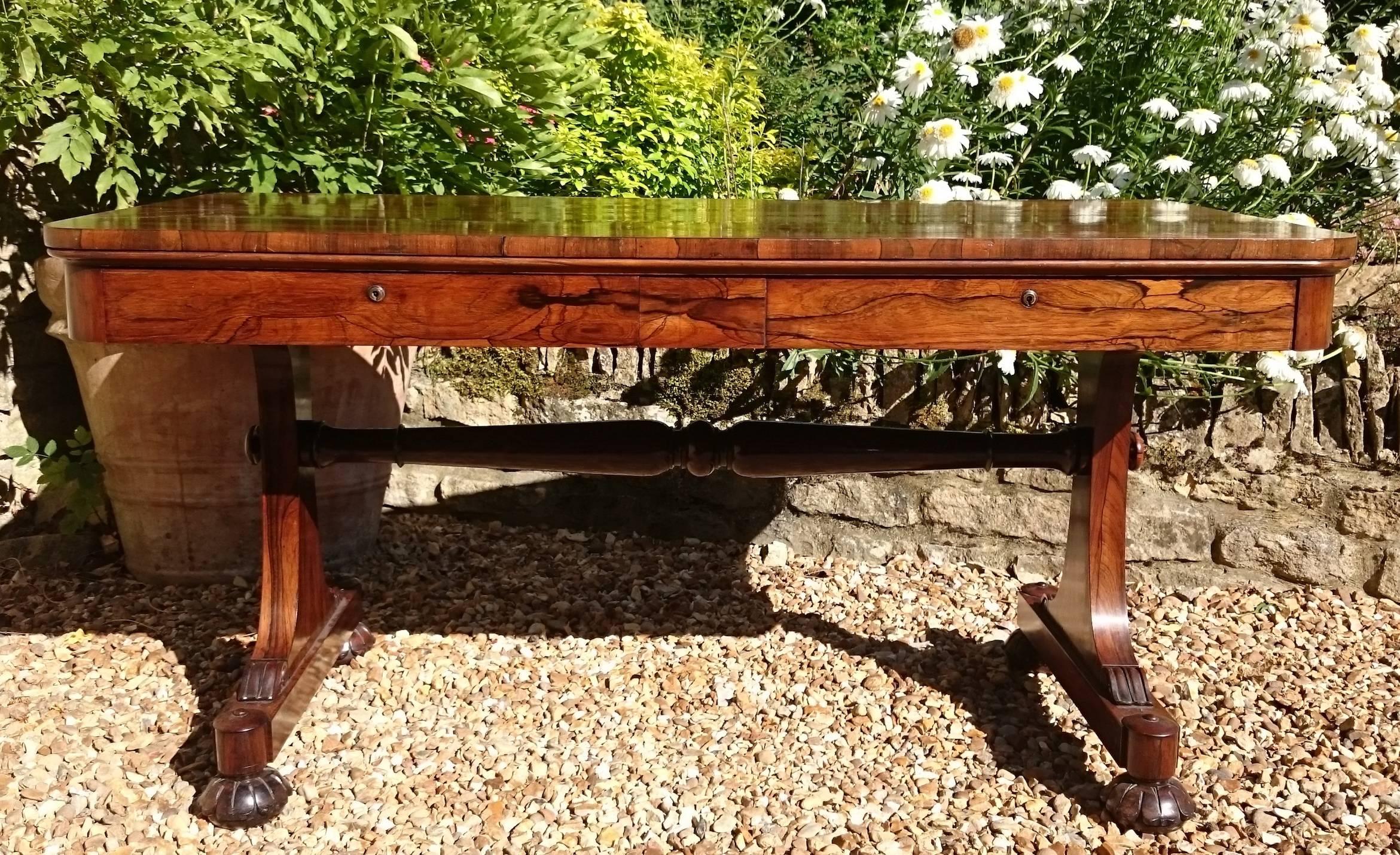 Great Britain (UK) Important 19th Century Rosewood Antique Library Table or Sofa Table