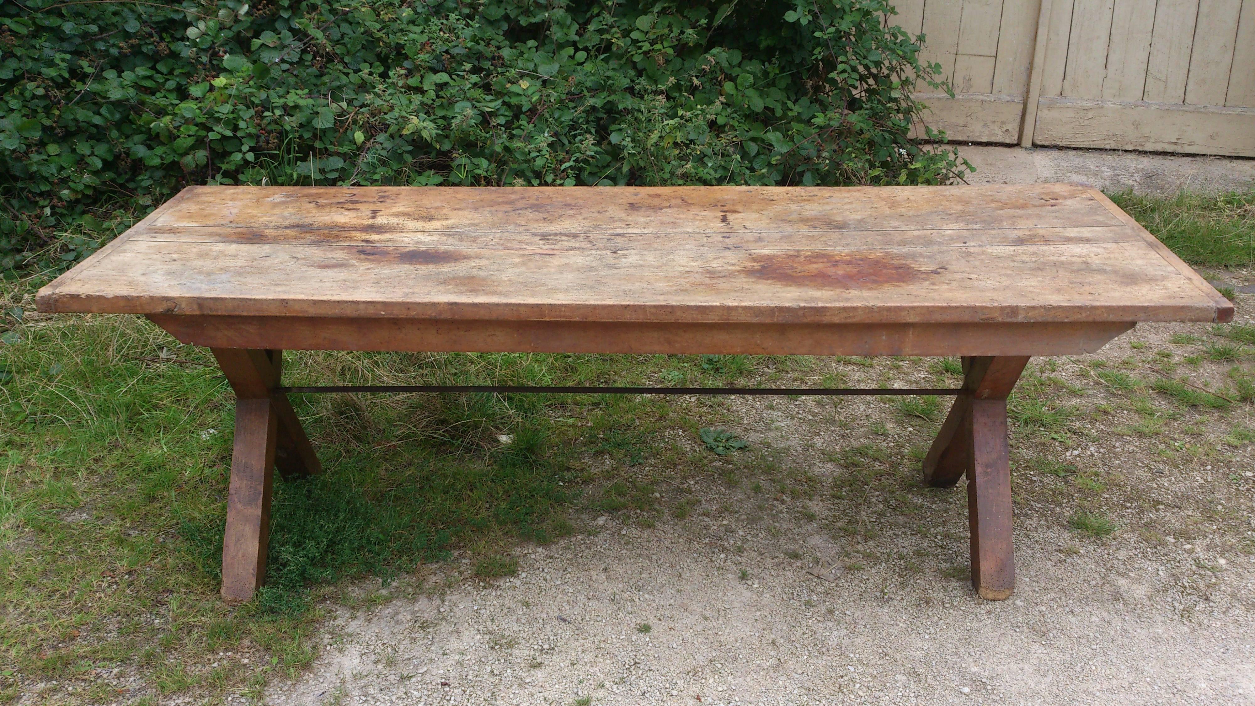 Country 18th Century Georgian Sycamore & Elm Antique Vernacular Refectory Dining Table For Sale
