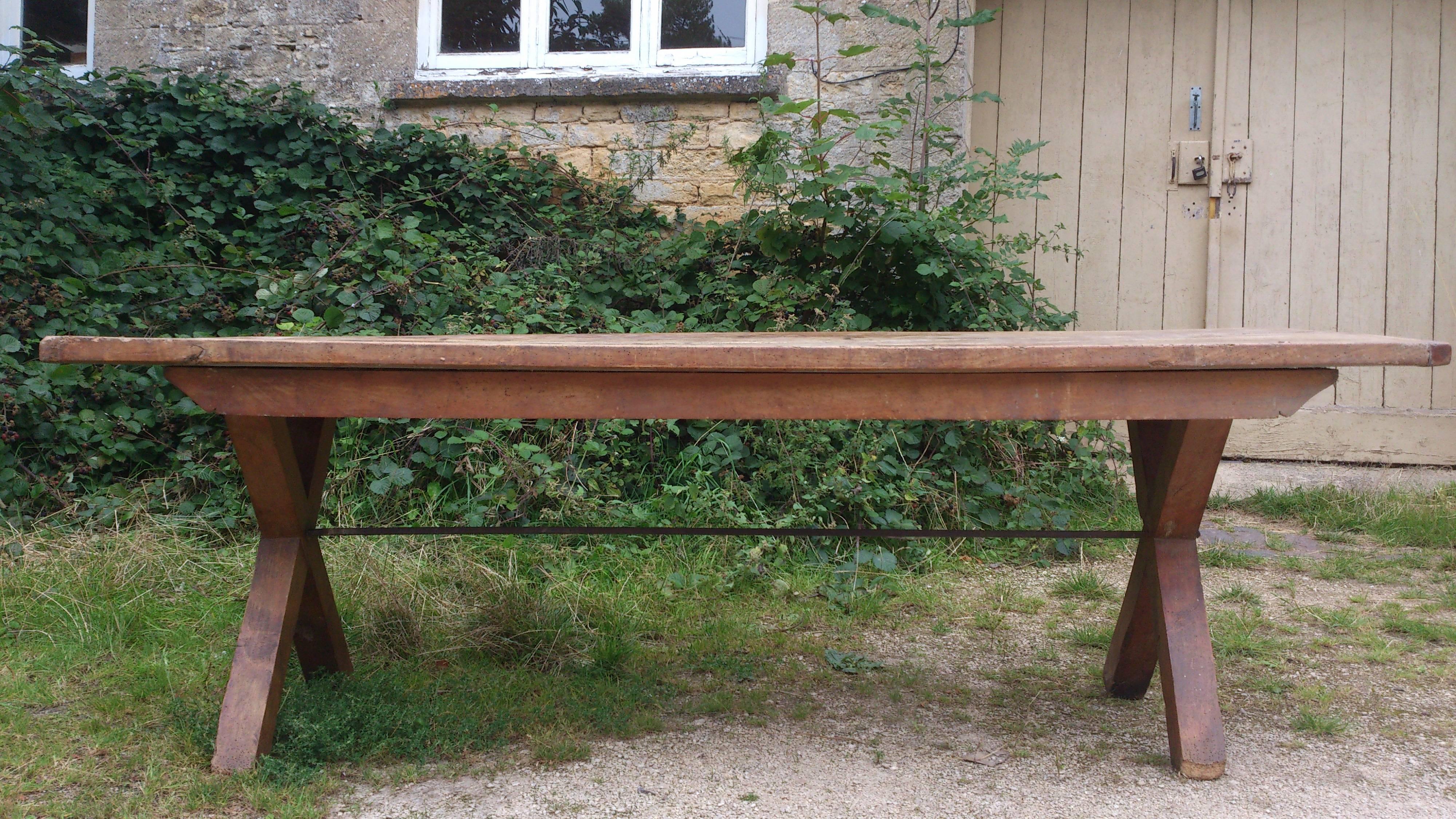 18th Century and Earlier 18th Century Georgian Sycamore & Elm Antique Vernacular Refectory Dining Table For Sale